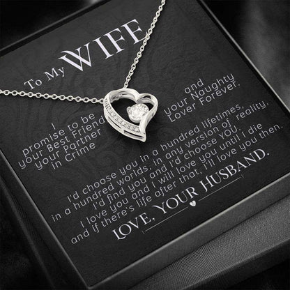 Wife Necklace, To My Wife Necklace, Valentines Day Heart Pendant Gift For Wife, I Promise To Be For Karwa Chauth Rakva