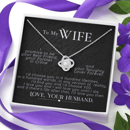 Wife Necklace, To My Wife Necklace, Valentines Day Love Knot Pendant Wife Gift, I Promise To Be For Karwa Chauth Rakva