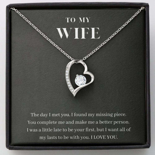 Wife Necklace, To My Wife Necklace, You Complete Me, Birthday Anniversary Gift For Wife For Karwa Chauth Rakva