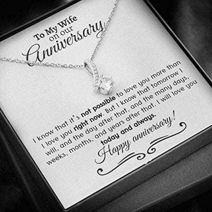 Wife Necklace, To My Wife On Our Anniversary Necklace, Wedding Anniversary Gift For Wife, Romantic For Karwa Chauth Rakva