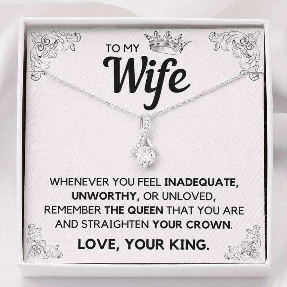 Wife Necklace, To My Wife Queen Alluring Beauty Necklace Gift For Karwa Chauth Rakva