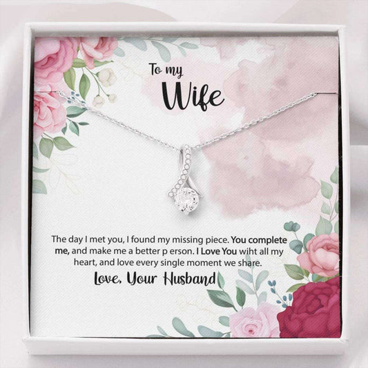 Wife Necklace, To My Wife, The Day I Met You, Alluring Beauty Necklace, Message Card Gifts, Valentine’S Day Necklace For Karwa Chauth Rakva