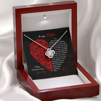 Wife Necklace, To My Wife Valentine’S Day Love Knot Necklace In A Gift Box For Karwa Chauth Rakva