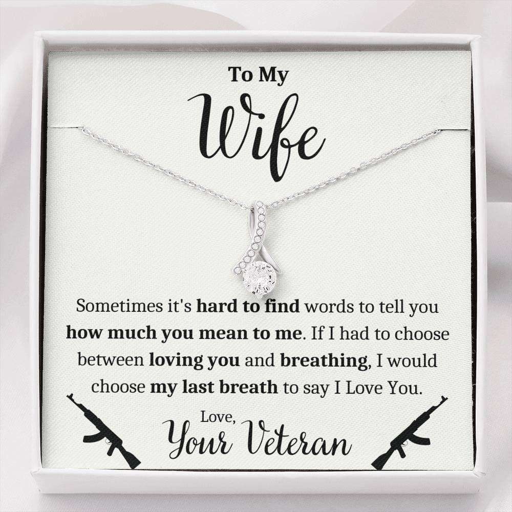 Wife Necklace, To My Wife Veteran “ Breathing Alluring Beauty Necklace Gift For Karwa Chauth Rakva