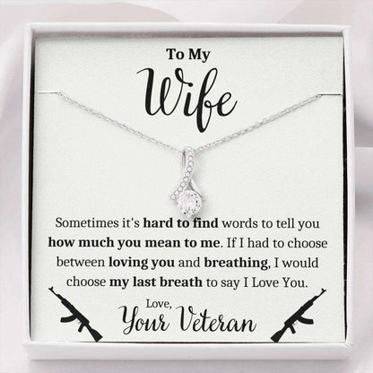 Wife Necklace, To My Wife Veteran “ Breathing Alluring Beauty Necklace Gift For Karwa Chauth Rakva