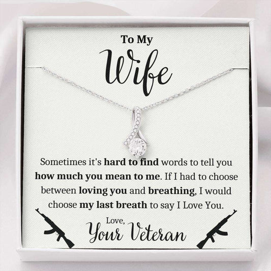 Wife Necklace, To My Wife Veteran “ Breathing Alluring Beauty Necklace Gift For Karwa Chauth Rakva