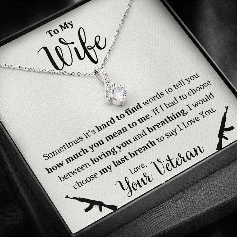 Wife Necklace, To My Wife Veteran “ Breathing Alluring Beauty Necklace Gift For Karwa Chauth Rakva