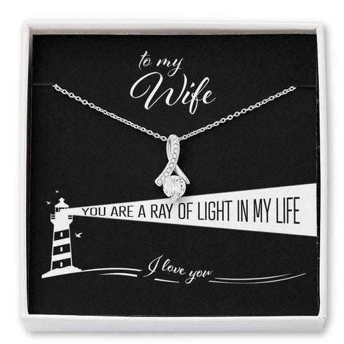 Wife Necklace, To My Wife “ You Are A Ray Of Light In My Life For Karwa Chauth Rakva