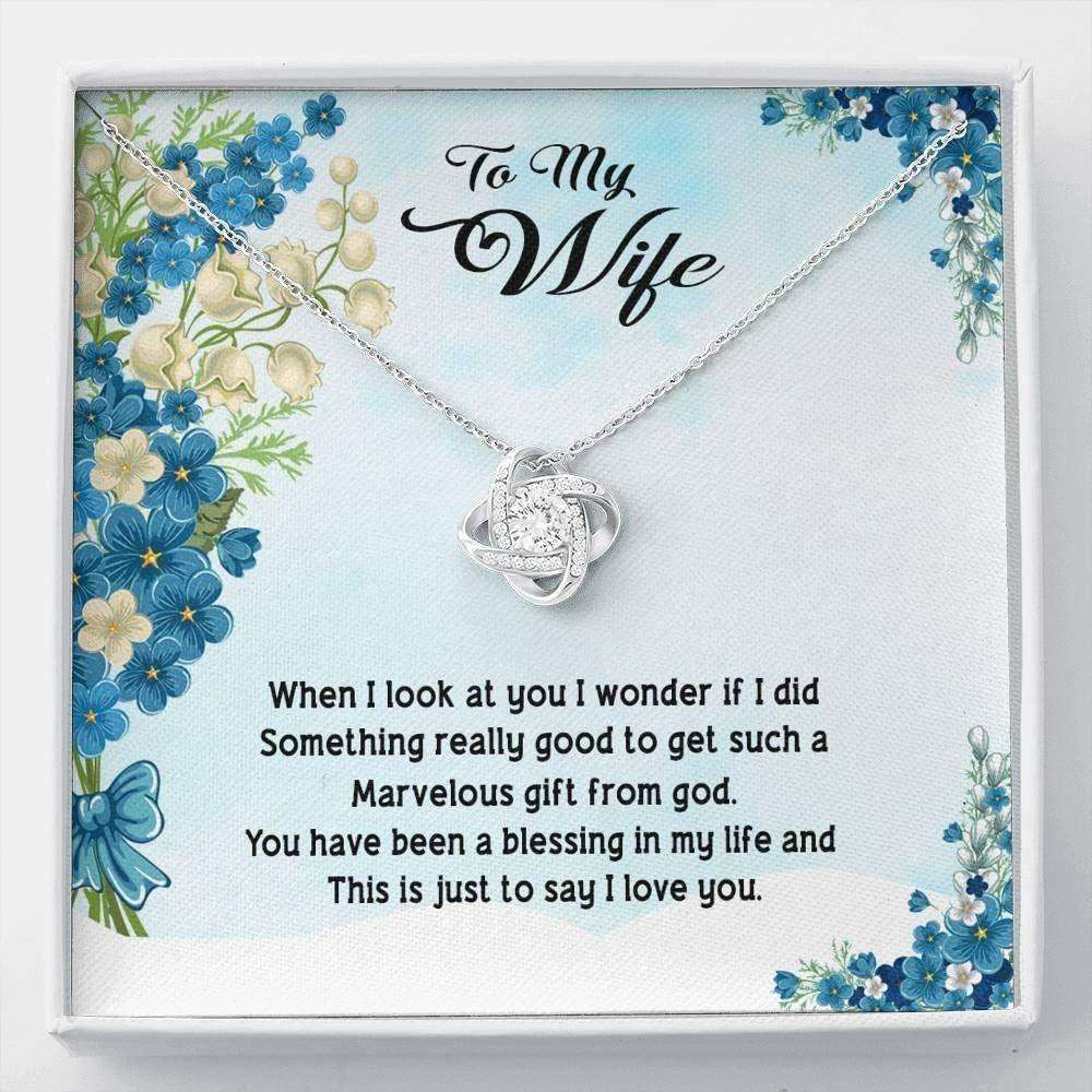 Wife Necklace, To My Wife You Have Been A Blessing In My Life Knot Necklace, Necklace For Her For Karwa Chauth Rakva