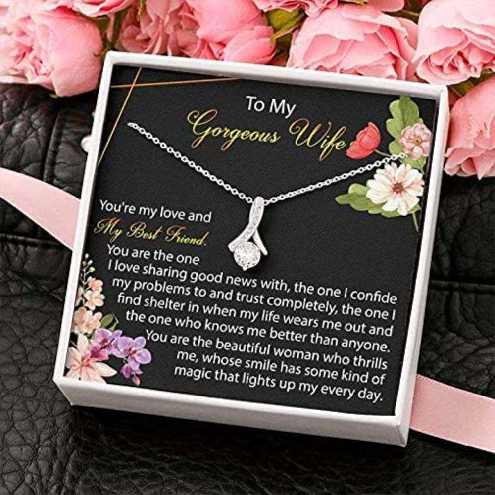 Wife Necklace, To My Wife “ You Light Up My Life “ Gift To My Wife Necklace For Karwa Chauth Rakva