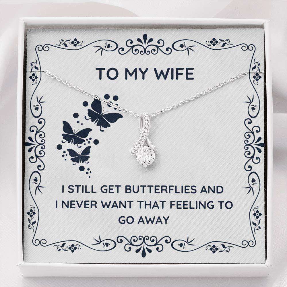 Wife Necklace, To My Wife Œbutterflies” Necklace Gift For Wife From Husband For Karwa Chauth Rakva