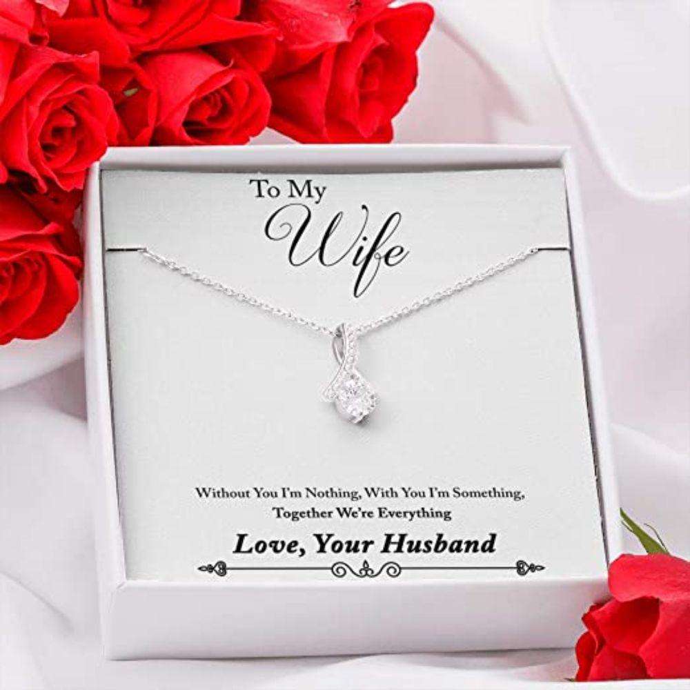 Wife Necklace, To My Wife Œeverything “ So” Necklace Gift For Wife. Wife Gift For Wife For Karwa Chauth Rakva