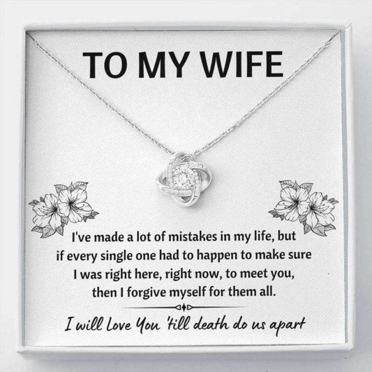 Wife Necklace, To My Wife Œmistakes” Love Knot Necklace Gift From Husband For Karwa Chauth Rakva