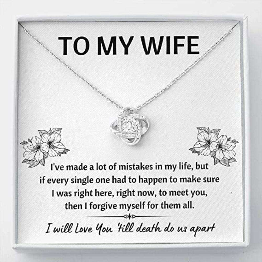 Wife Necklace, To My Wife Œmistakes” Necklace Gift For Wife. Wife Gift For Wife For Karwa Chauth Rakva