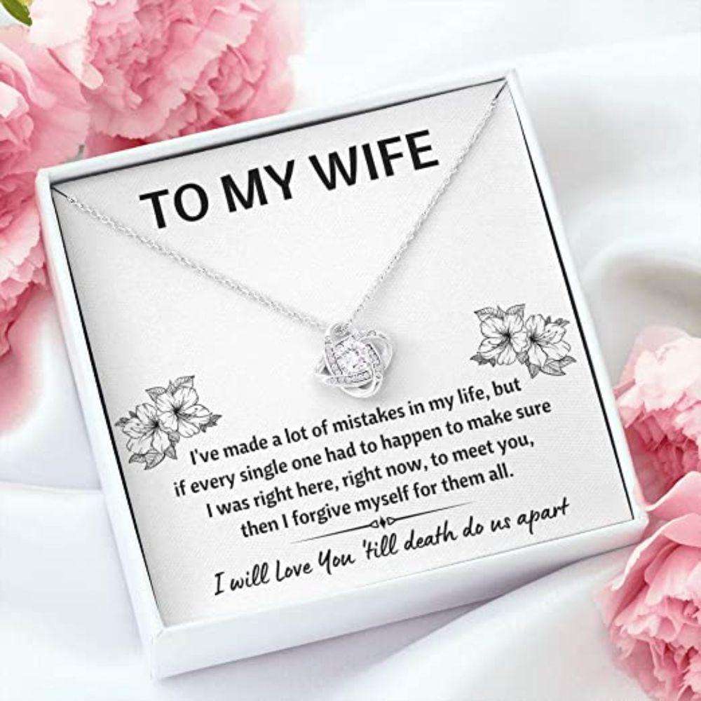 Wife Necklace, To My Wife Œmistakes” Necklace Gift For Wife. Wife Gift For Wife For Karwa Chauth Rakva