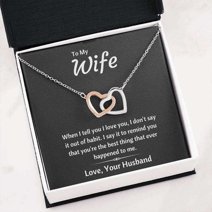 Wife Necklace, To My Wife Œout Of Habit” Necklace Gift For Wife From Husband For Karwa Chauth Rakva