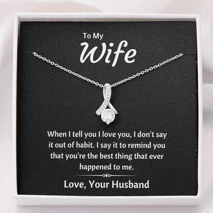 Wife Necklace, To My Wife Œout Of Habit” Necklace Gift For Wife From Husband For Karwa Chauth Rakva