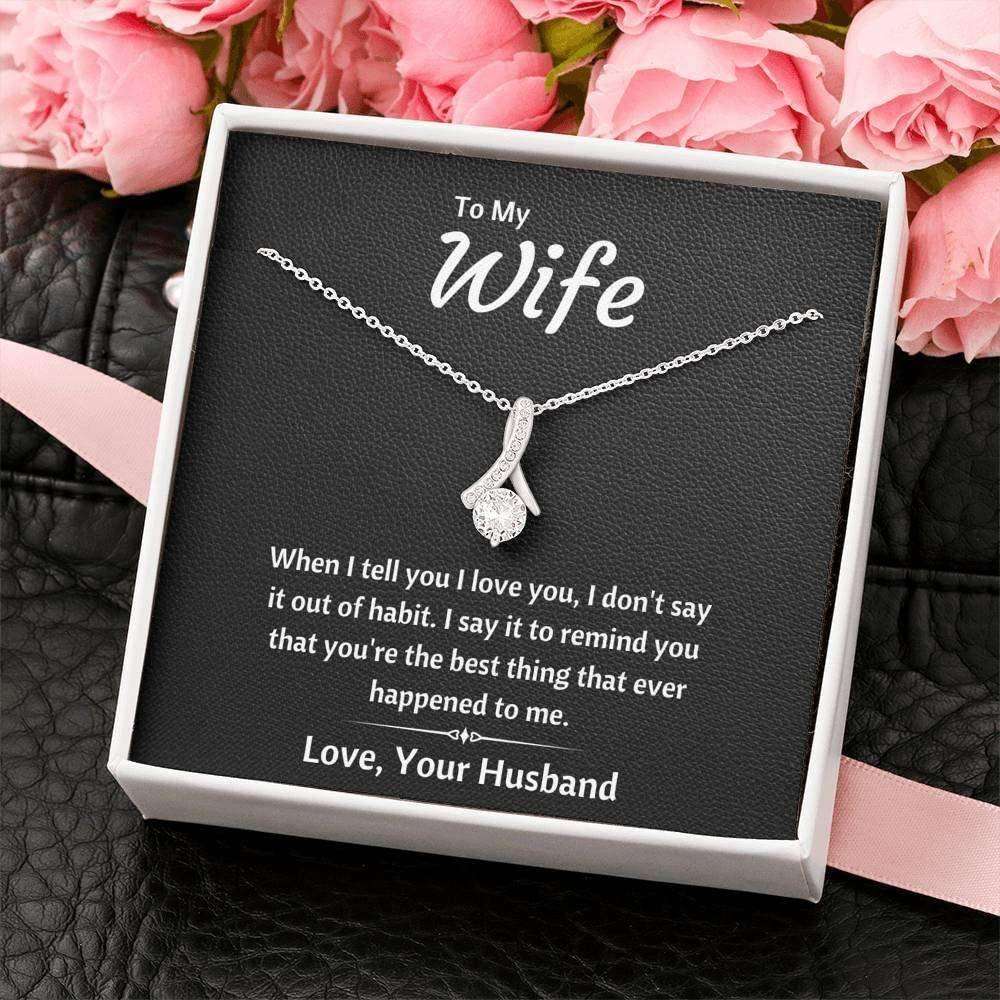 Wife Necklace, To My Wife Œout Of Habit” Necklace Gift For Wife From Husband For Karwa Chauth Rakva