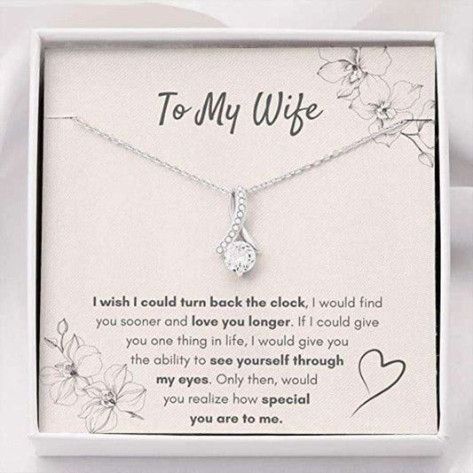 Wife Necklace, To My Wife Œturn Back The Clock” Necklace Gift For Wife. Wife Gift For Wife For Karwa Chauth Rakva