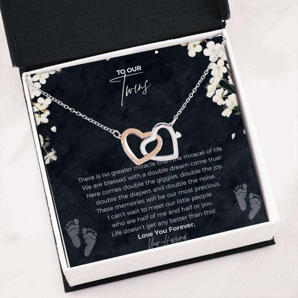 Wife Necklace, To Our Twins, From Your Husband “ To My Twins Gift “ To My Twins Necklace Gift Rakva