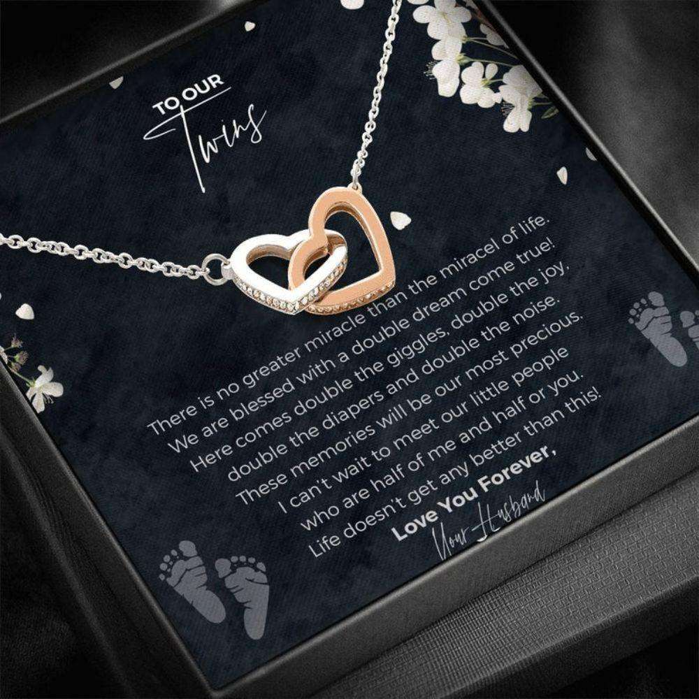 Wife Necklace, To Our Twins, From Your Husband “ To My Twins Gift “ To My Twins Necklace Gift Rakva