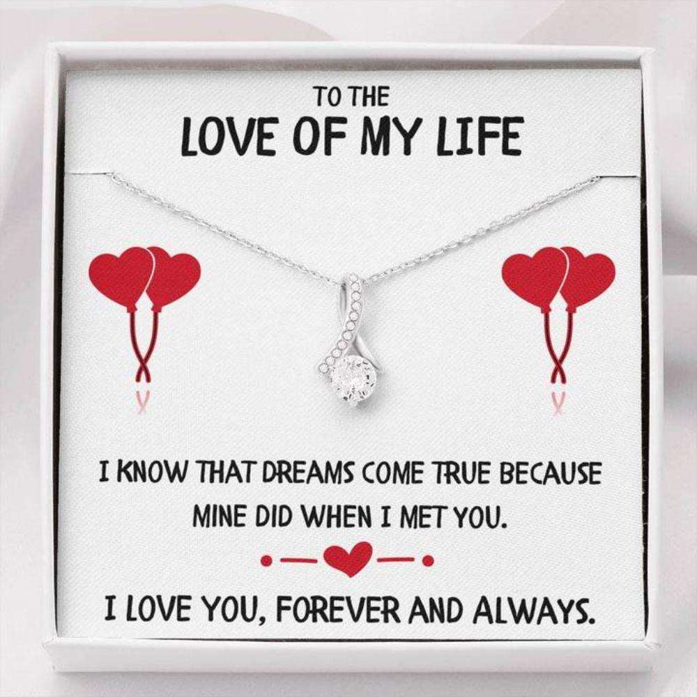 Wife Necklace, To The Love Of My Life Dreams Necklace Gift For Karwa Chauth Rakva