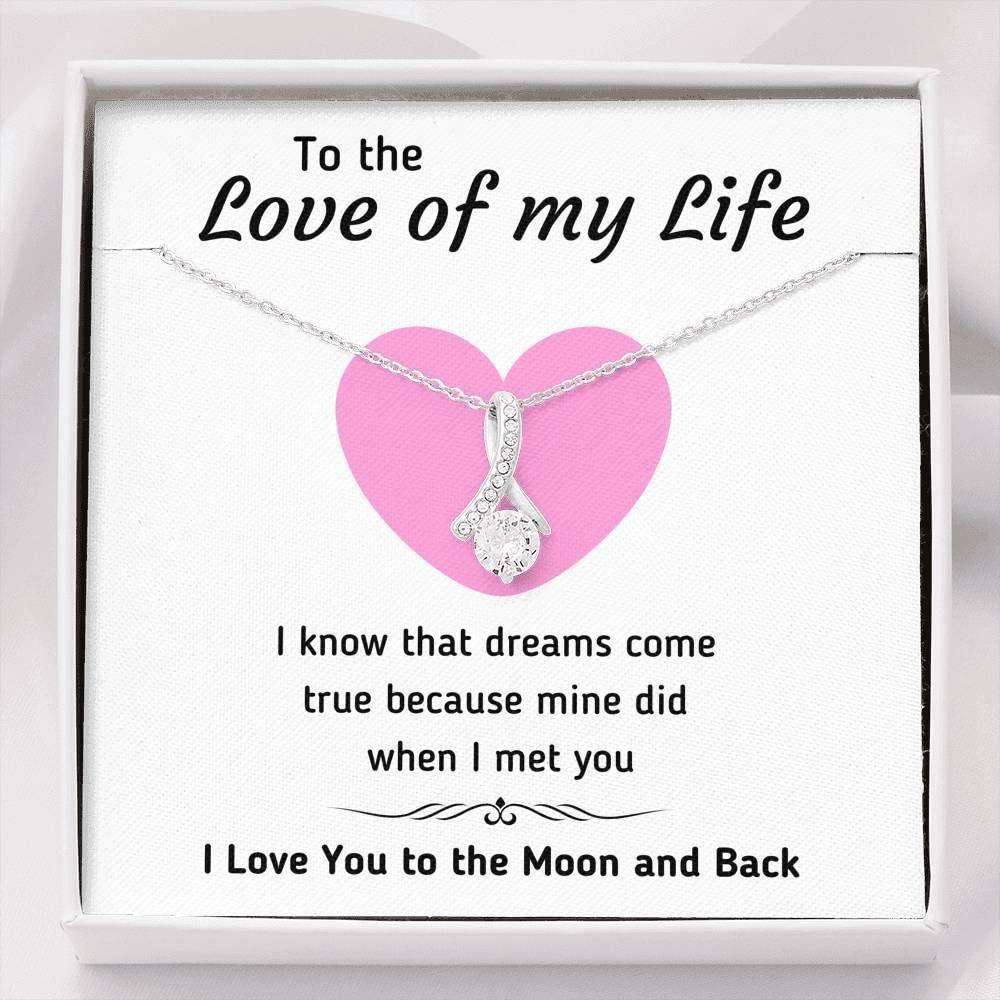 Wife Necklace, To The Love Of My Life Necklace. Gift For Wife Fiance Girlfriend Babe For Karwa Chauth Rakva