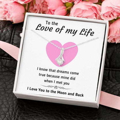 Wife Necklace, To The Love Of My Life Necklace. Gift For Wife Fiance Girlfriend Babe For Karwa Chauth Rakva