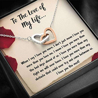 Wife Necklace, To The Love Of My Life Œlove Note” Necklace Gift For Future Wife, Fiance, Girlfriend, Wife For Karwa Chauth Rakva