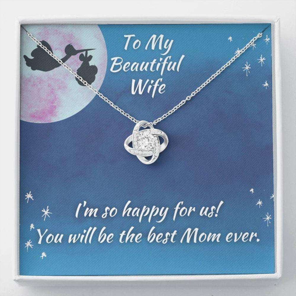 Wife Necklace, To Wife Necklace New Mom Gift Expecting Joy Love Knot Necklace For Karwa Chauth Rakva