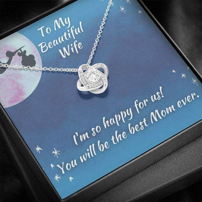 Wife Necklace, To Wife Necklace New Mom Gift Expecting Joy Love Knot Necklace For Karwa Chauth Rakva