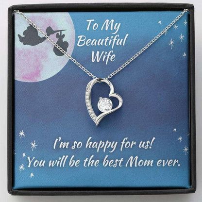 Wife Necklace, To Wife Necklace New Mom Gift Expecting Joy Sparkling Heart Necklace For Karwa Chauth Rakva