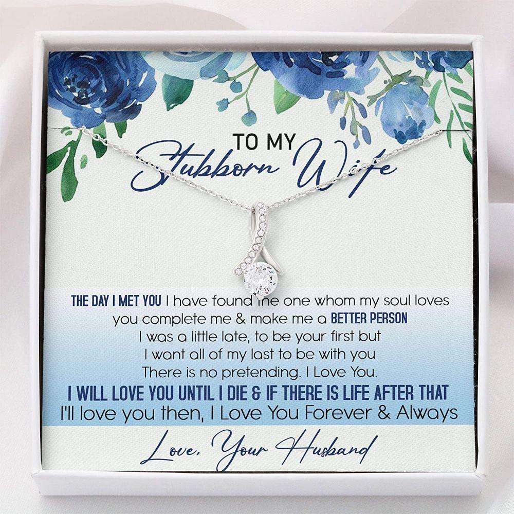 Wife Necklace “ To Wife The Day I Met You From Husband “ Necklace With Gift Box For Karwa Chauth Rakva