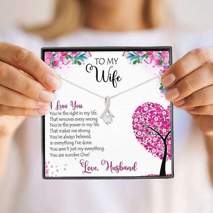 Wife Necklace “ To Wife Valentines’S Day Gift “ Necklace With Gift Box For Birthday Christmas For Karwa Chauth Rakva