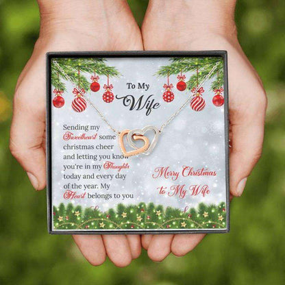 Wife Necklace, To Wife White Christmas Ornament Gift Necklace For Karwa Chauth Rakva