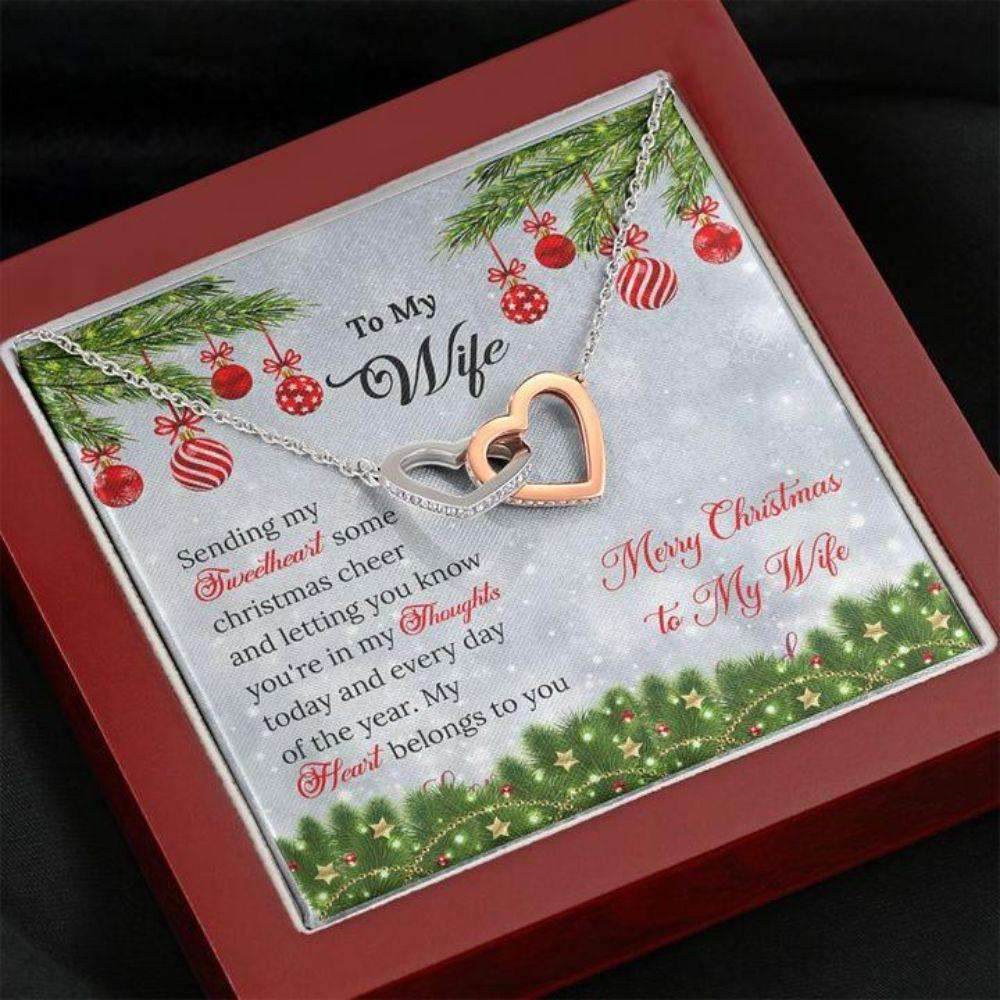 Wife Necklace, To Wife White Christmas Ornament Gift Necklace For Karwa Chauth Rakva