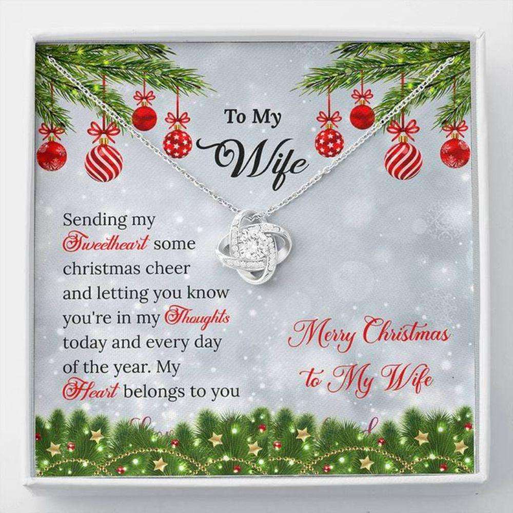 Wife Necklace, To Wife White Christmas Ornament Stronger Together For Karwa Chauth Rakva