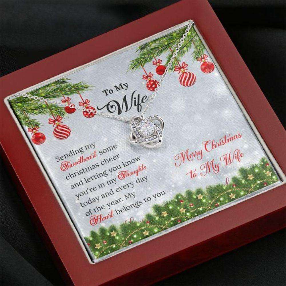 Wife Necklace, To Wife White Christmas Ornament Stronger Together For Karwa Chauth Rakva