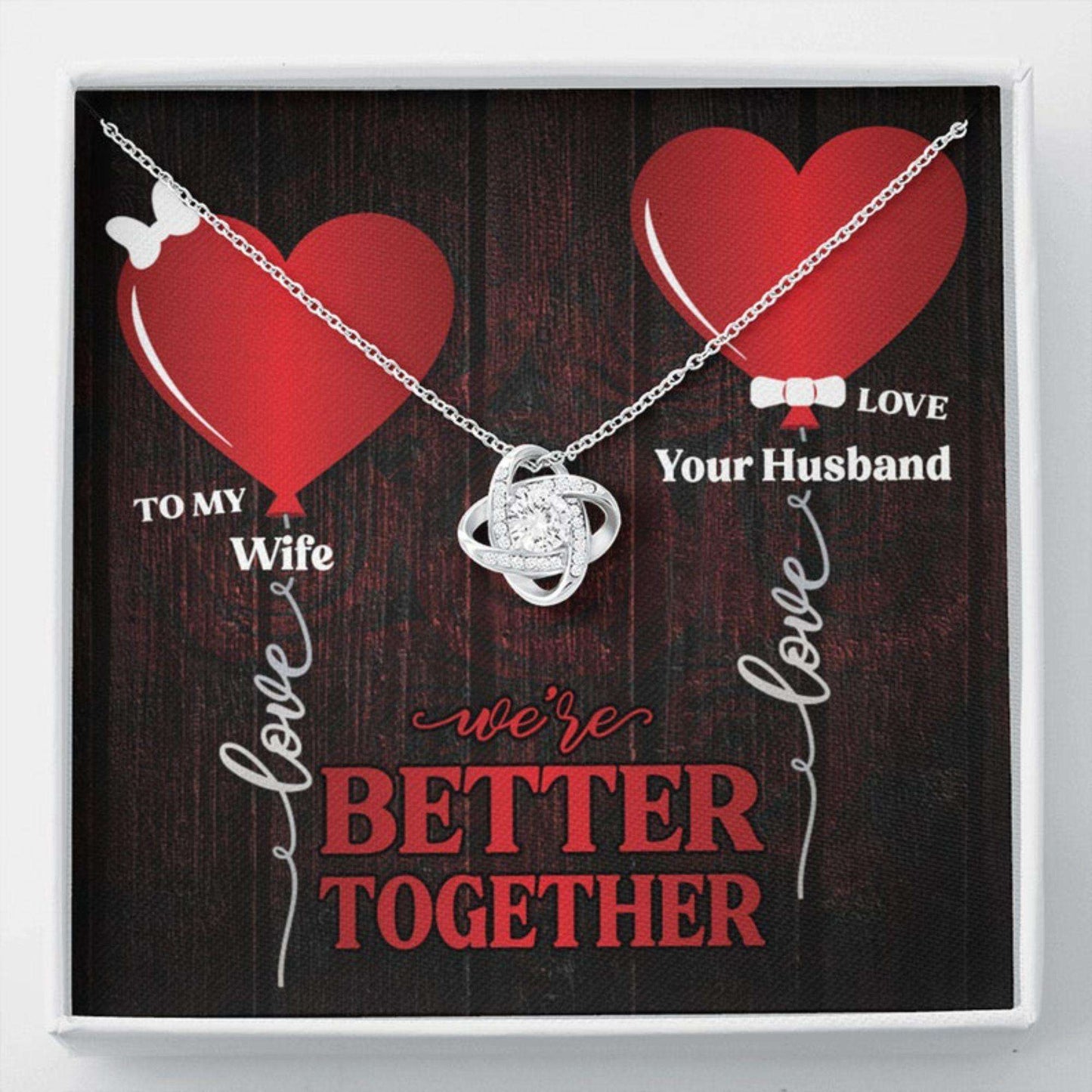 Wife Necklace, Valentine Necklace For Her, Girlfriend, Fiance, Personalized Necklace Gift, We’Re Better Together For Karwa Chauth Rakva