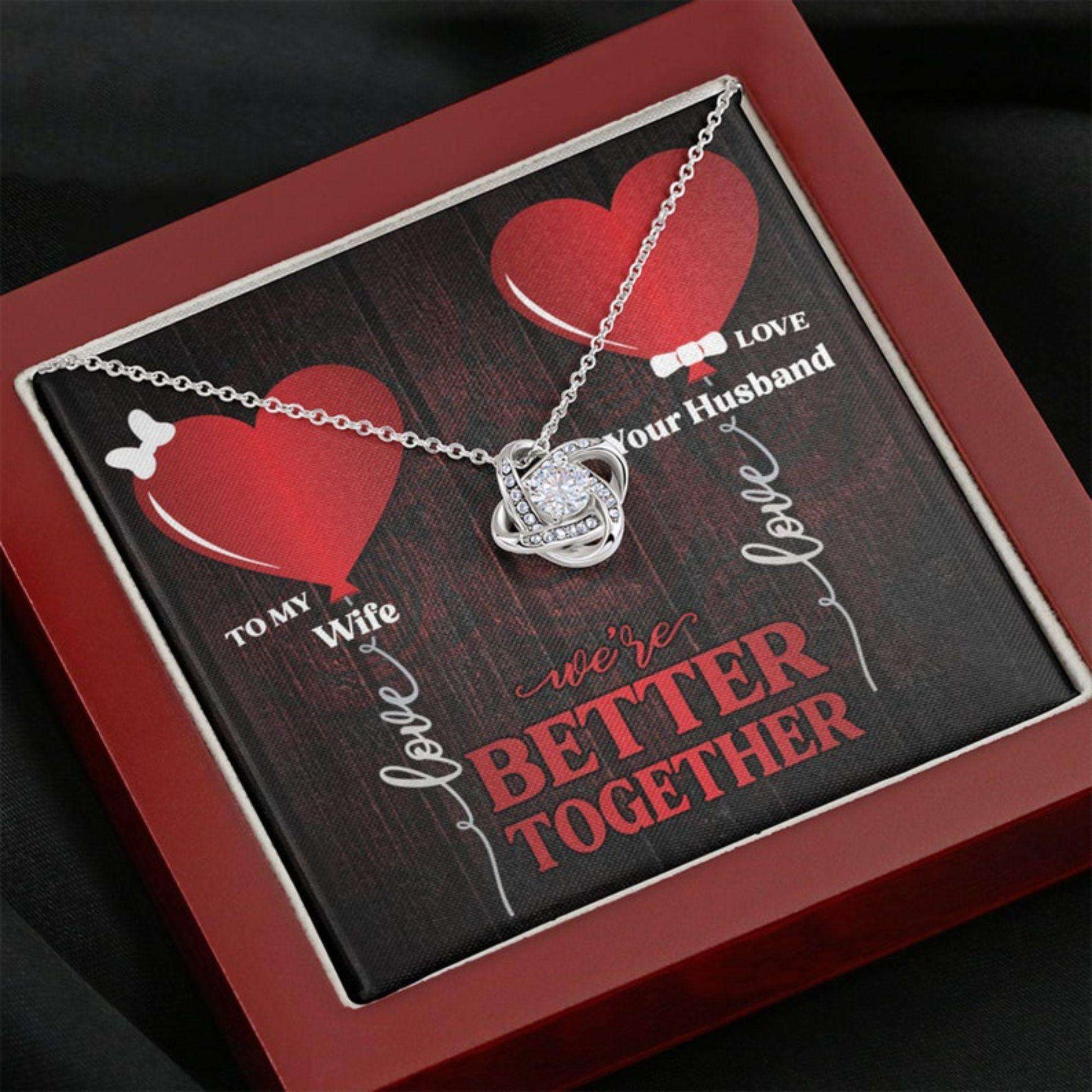 Wife Necklace, Valentine Necklace For Her, Girlfriend, Fiance, Personalized Necklace Gift, We’Re Better Together For Karwa Chauth Rakva