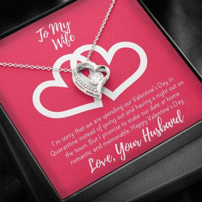 Wife Necklace “ Valentine’S Day Gift To Wife “ Necklace For Valentine’S Day “ Quarantined Happy Valentine’S Day Gift To Wife For Karwa Chauth Rakva