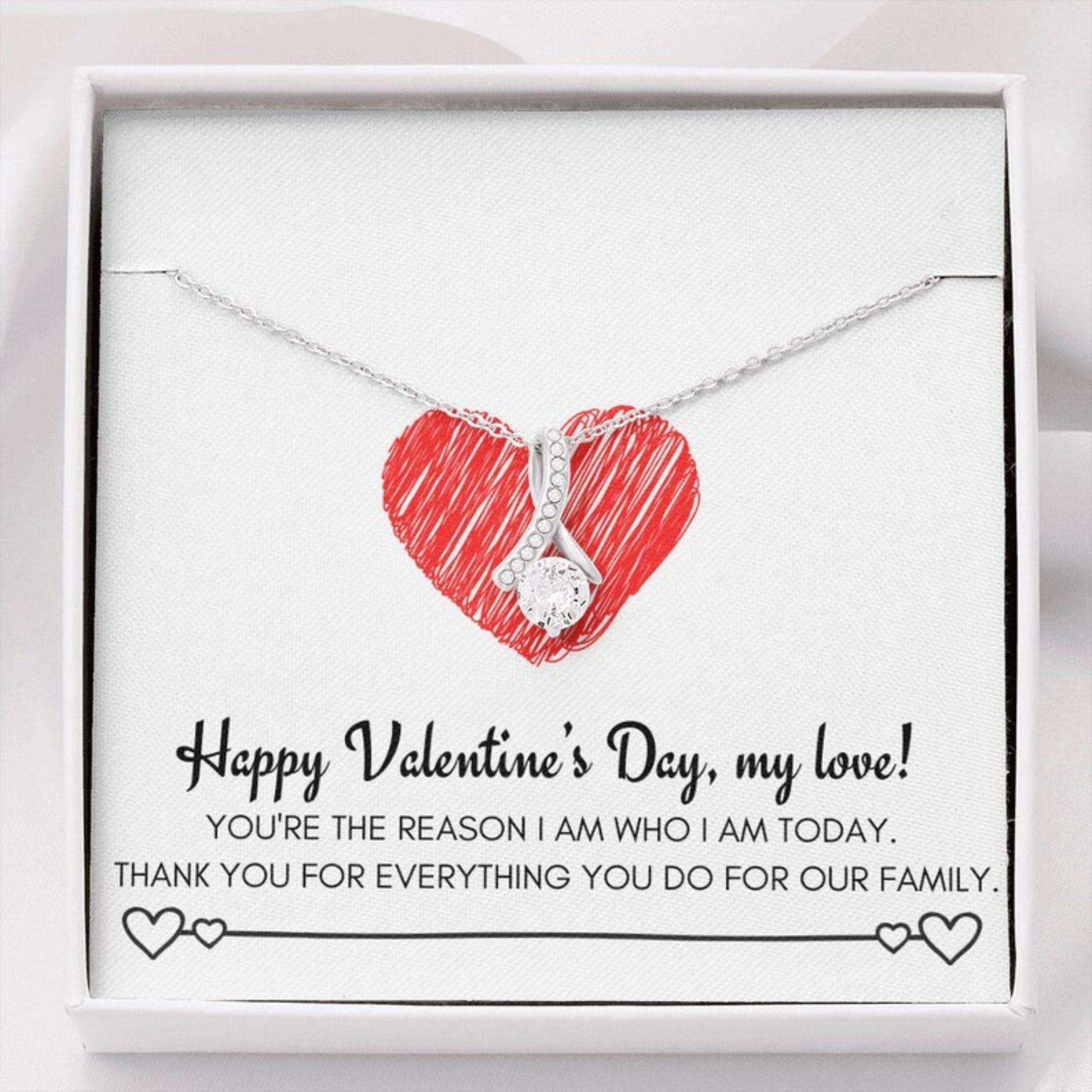 Wife Necklace, Valentine’S Day Necklace Gift For Wife, Gifts For Wife, Happy Valentine’S Day My Love Necklace For Karwa Chauth Rakva