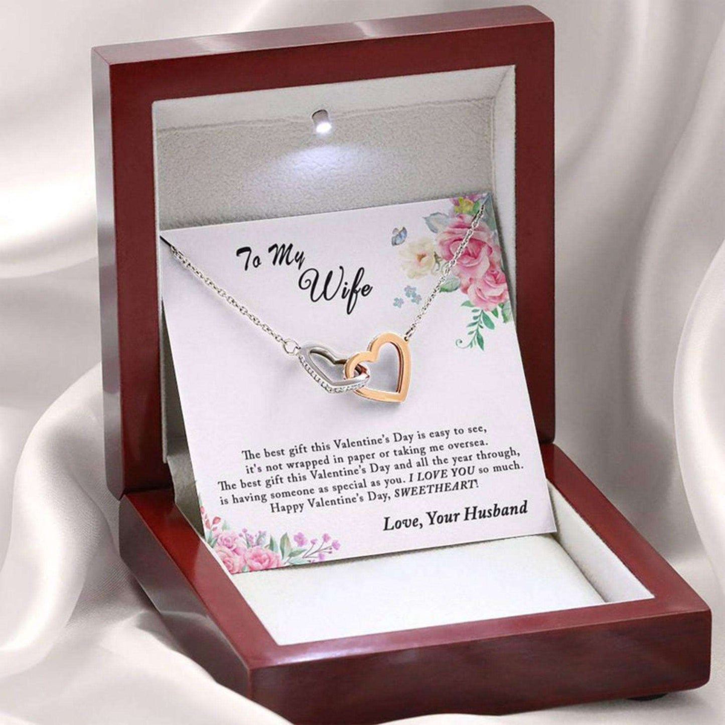 Wife Necklace, Valentines Day Gift For Wife From Husband, First Married Valentines Day Gift For Wife, Romantic Valentines Day For Karwa Chauth Rakva