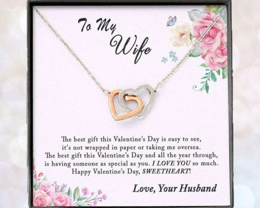 Wife Necklace, Valentines Day Gift Necklace For Wife From Husband, First Married, Romantic For Karwa Chauth Rakva