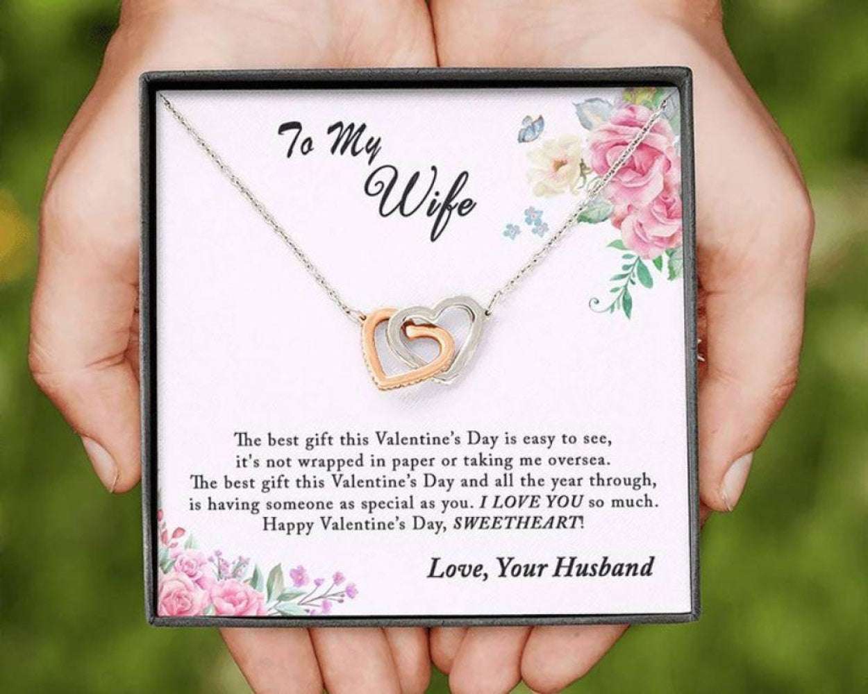 Wife Necklace, Valentines Day Gift Necklace For Wife From Husband, First Married, Romantic For Karwa Chauth Rakva