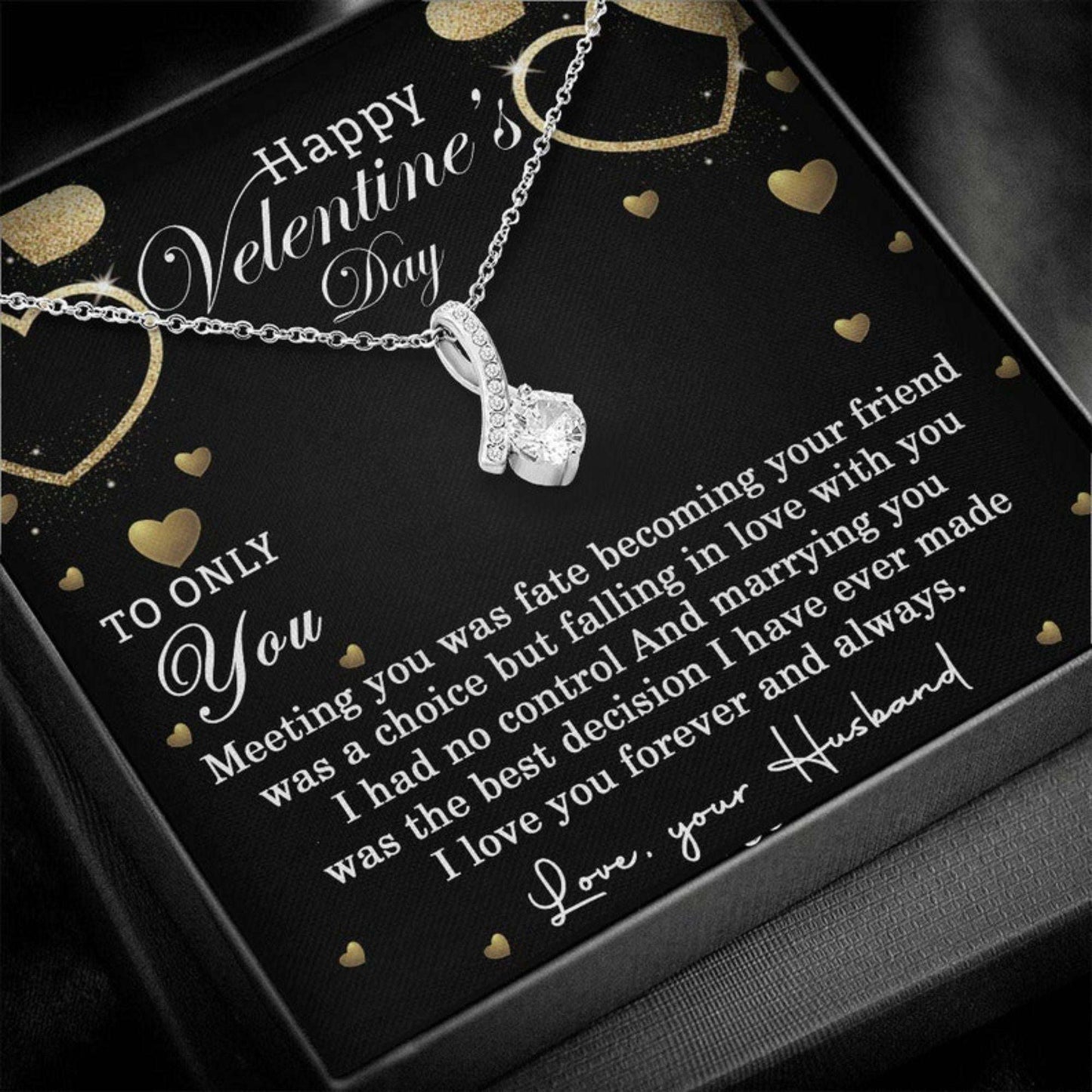 Wife Necklace, Valentines Day Necklace For My Wife, Happy Valentines Day Pendant Gift For Wife For Karwa Chauth Rakva