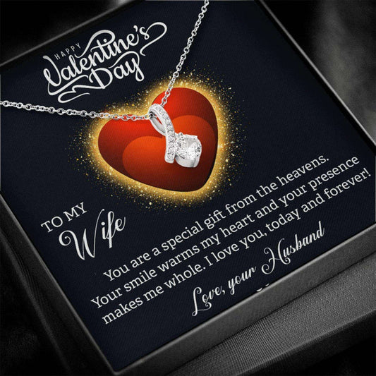 Wife Necklace, Valentines Day Necklace For My Wife, Happy Valentines Day To Wife From Husband For Karwa Chauth Rakva