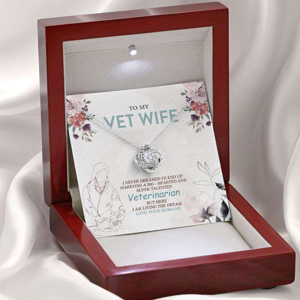 Wife Necklace, Vet Wife Necklace Veterinarian Gift Wife Message Card Best Vet Necklace Double Necklace Vet Christmas Gifts Custom Necklace For Karwa Chauth Rakva