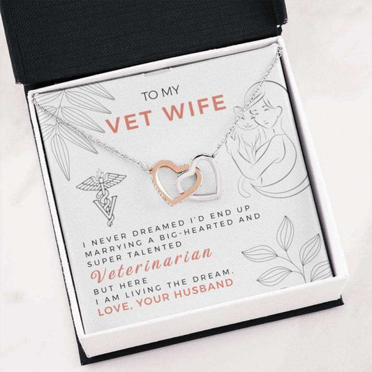 Wife Necklace, Vet Wife Necklace “ Veterinarian Gift “ Wife Message Card “ Best Vet Necklace “ Vet Christmas Gifts For Karwa Chauth Rakva