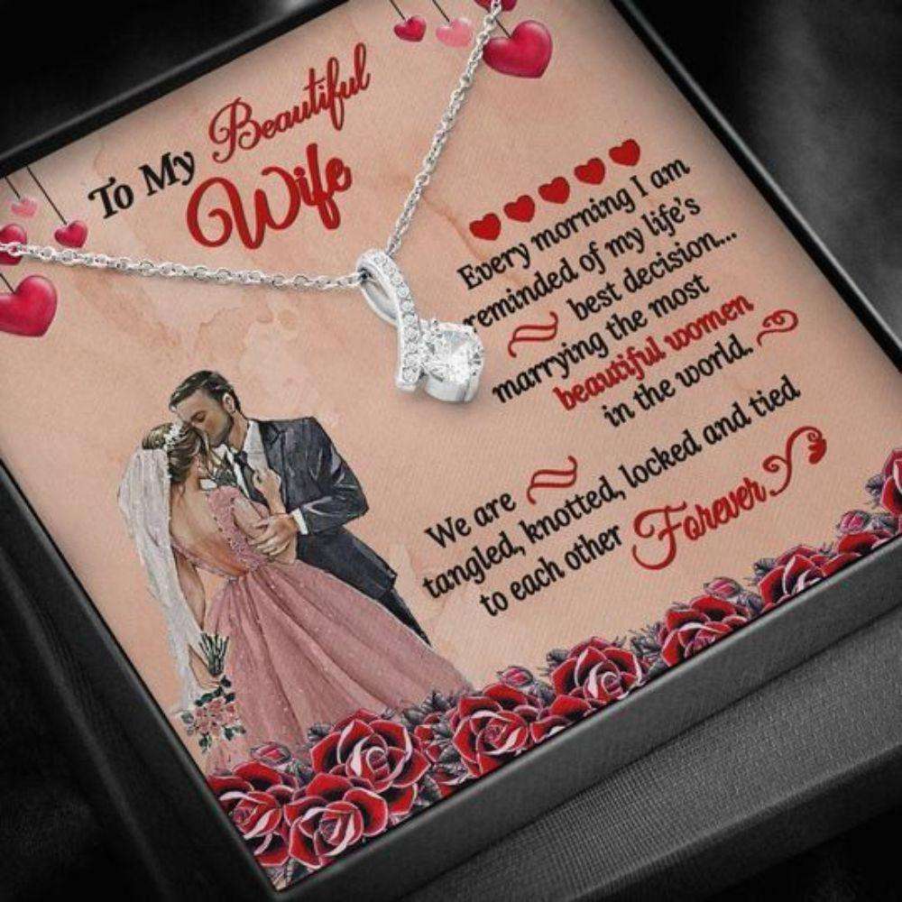 Wife Necklace, We Are Tied To Each Other Gift For Wife Alluring Beauty Necklace For Karwa Chauth Rakva